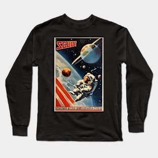 Russian cosmonaut in space Long Sleeve T-Shirt